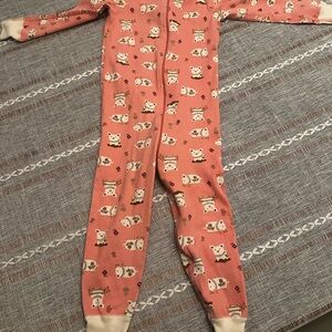 Hanna Andersson Pink Bear Print Kids Footie